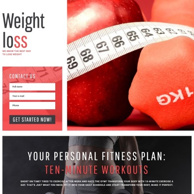 Responsives Landing Page Template für Fitness 