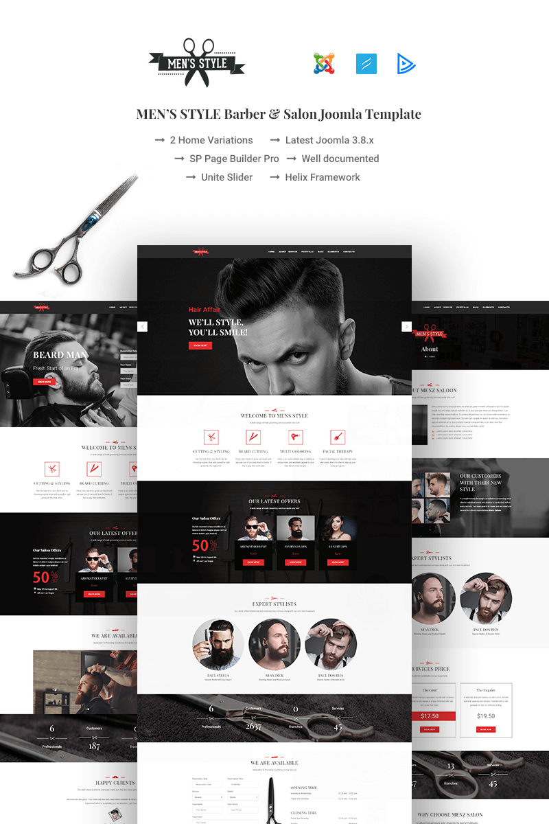MenzStyle - Barber & Salon Joomla Template