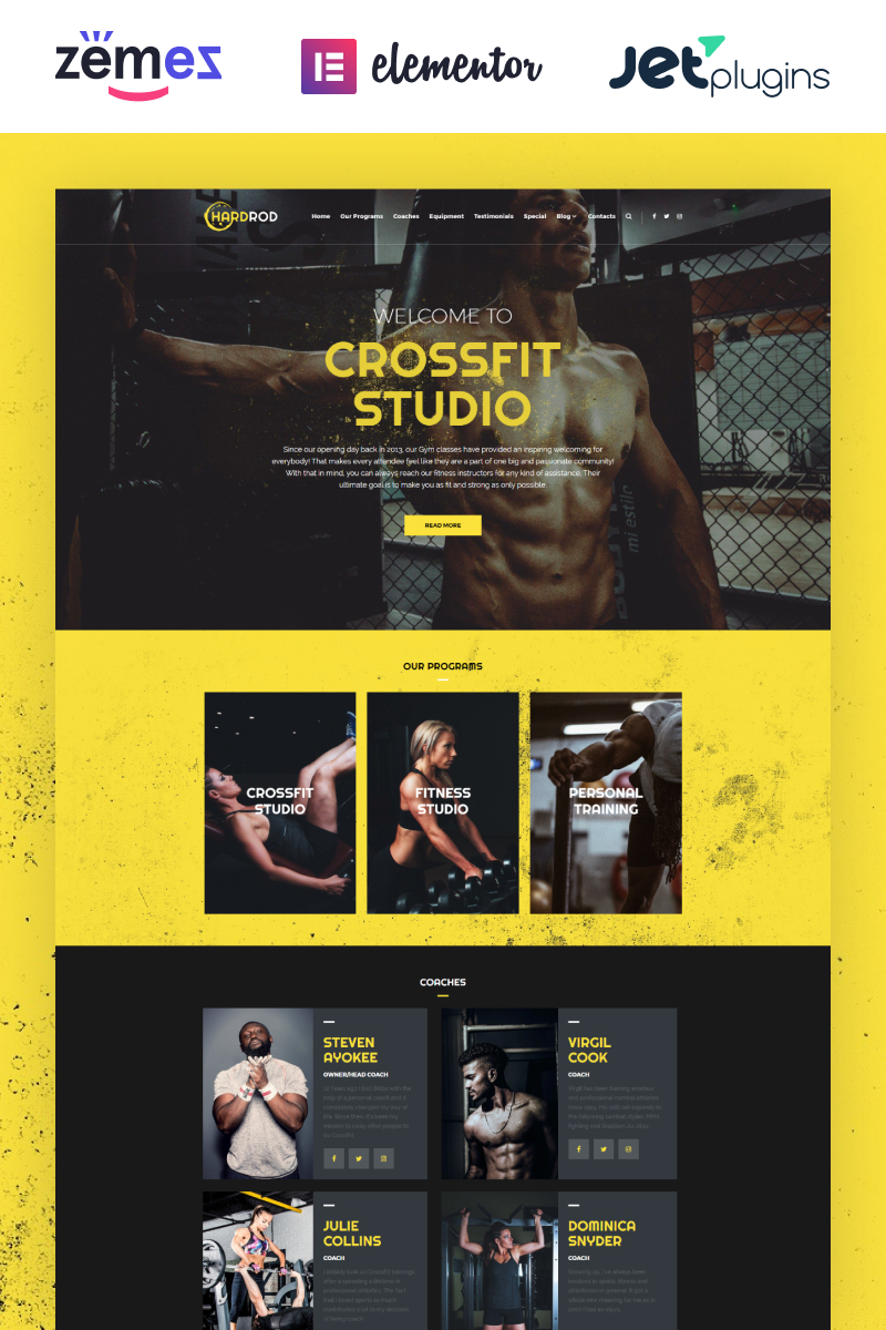 Responsivt Hardrod - Dynamite Fitness & Bodybuilding WordPress-tema #67404