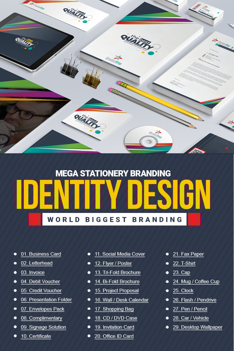 Unternehmensidentität Vorlage namens "Stationery Mega Branding -" #67424