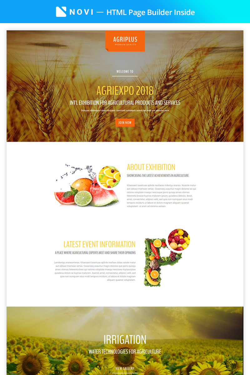 Agriplus - Impressive Agriculture Exhibition with Built-In Novi Builder №67554 - скриншот