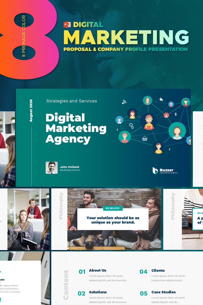 Digital Marketing Agency Powerpoint Template 67593