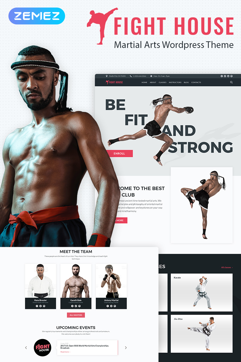 "Fight House - Brutal Martial Arts Club" thème WordPress adaptatif #67584