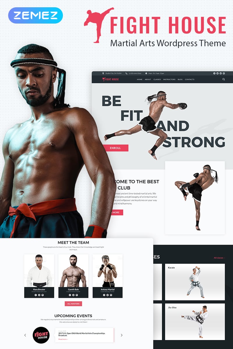Fight House - Brutal Martial Arts Club WordPress Theme - screenshot