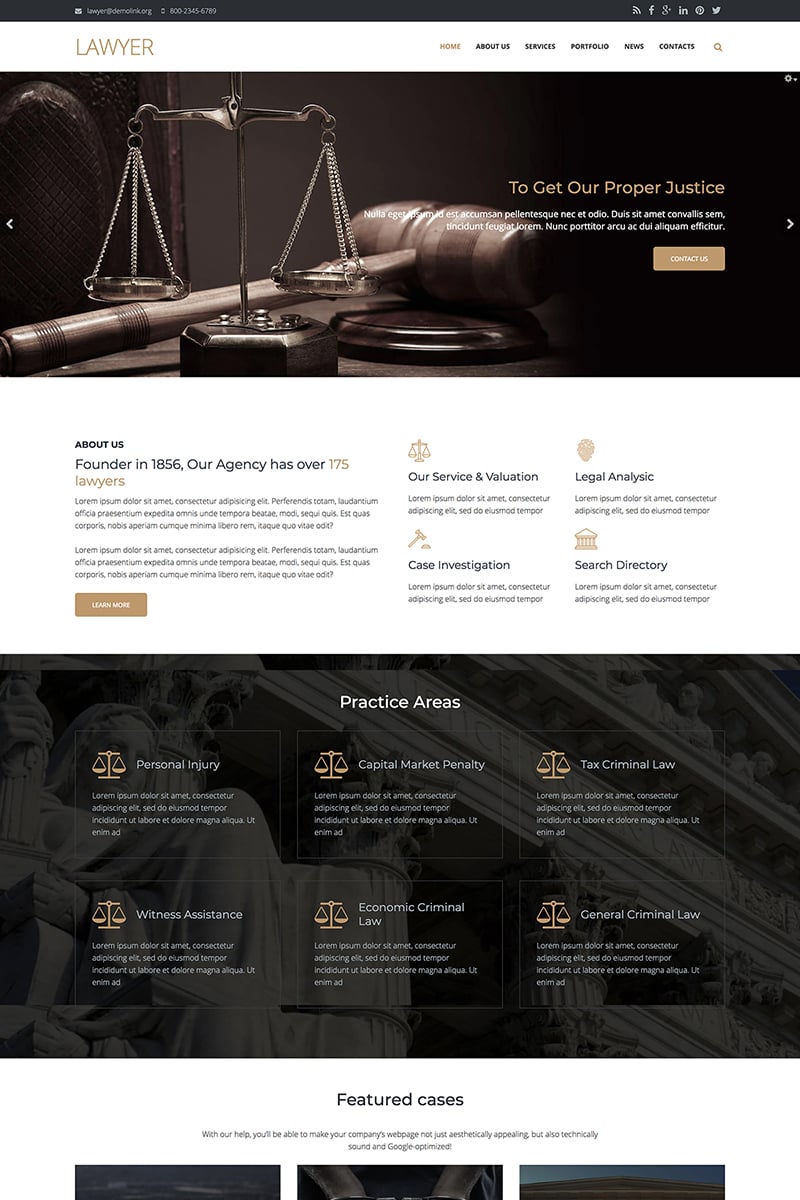 Lawyer Firm - Premium Template Drupal №67569