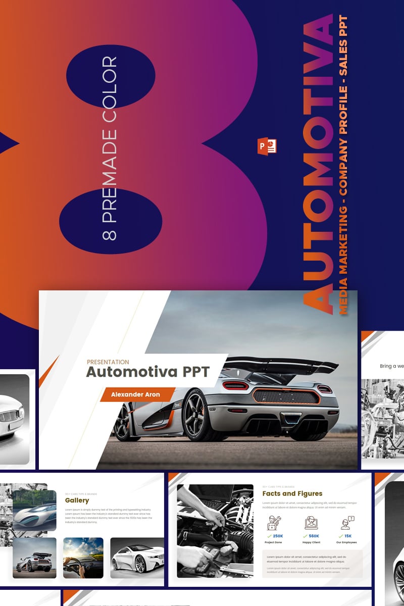 PowerPoint Vorlagen zum Thema Autos und Motorräder | TemplateMonster