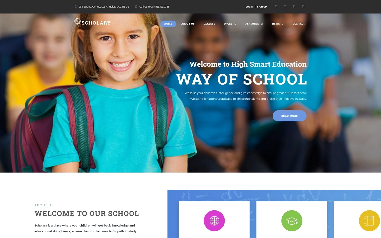 Responsive Scholary - Primary School Wordpress #67505