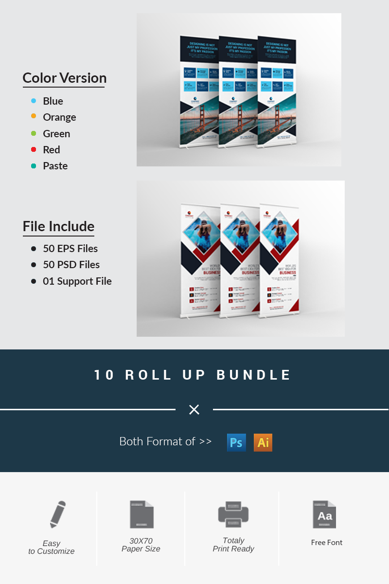 10 Roll Up - Corporate Identity Template