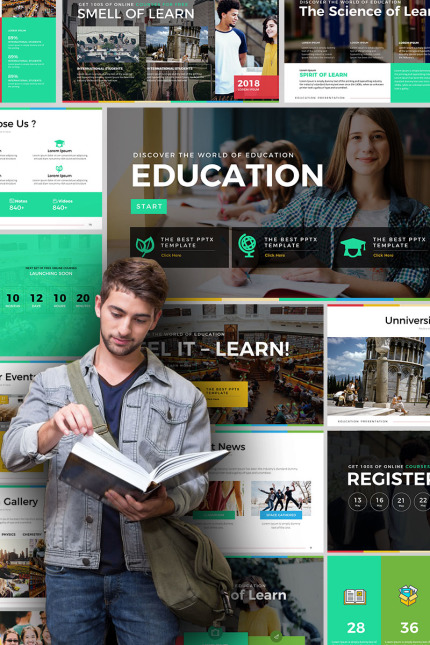 Template #67632 Education Powerpoint Webdesign Template - Logo template Preview