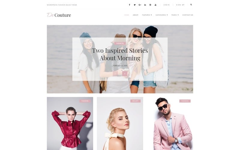 De Couture - Fancy Fashion & Beauty Blog WordPress Theme