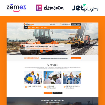 Highwayz - Road Construction Tema WordPress №67630 #67630