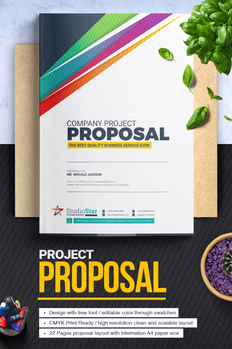 Plantilla De Identidad Corporativa "Project Proposal -" #67665 - captura de pantalla