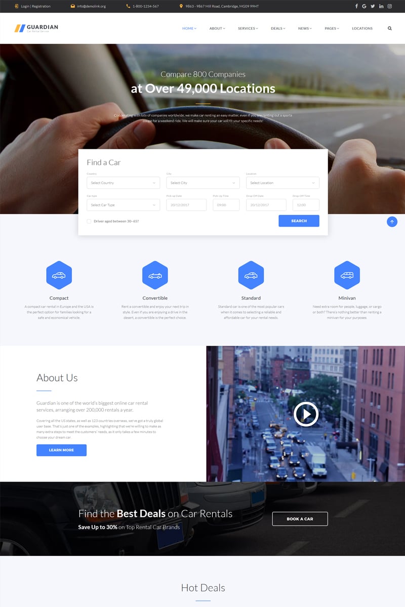 Plantilla Web "Guardian - Responsive Car Rental Company Multipage HTML" #67603 - captura de pantalla