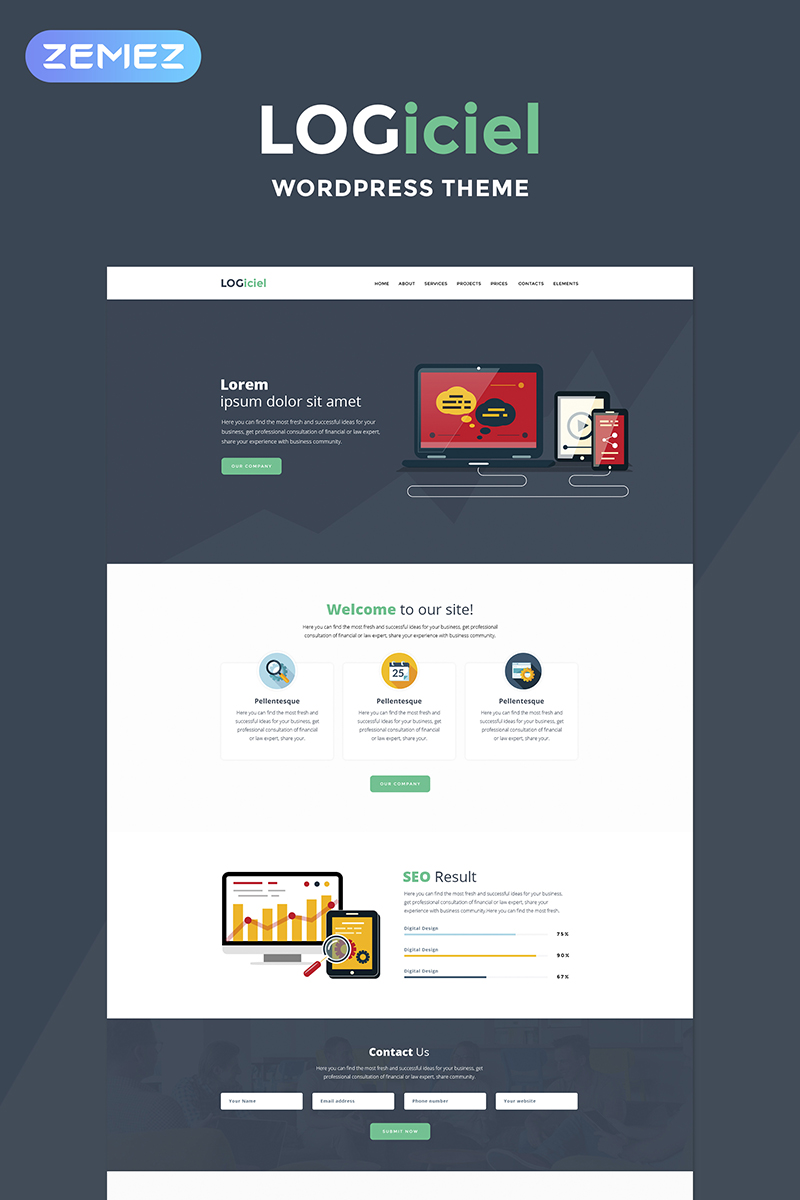 Responsywny motyw WordPress Logiciel - Software Company #67681 - zrzut ekranu