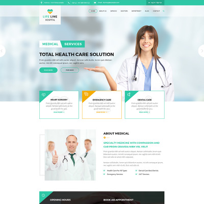 Responsywny szablon strony www Life Line Hospital and Health #67698 #67698