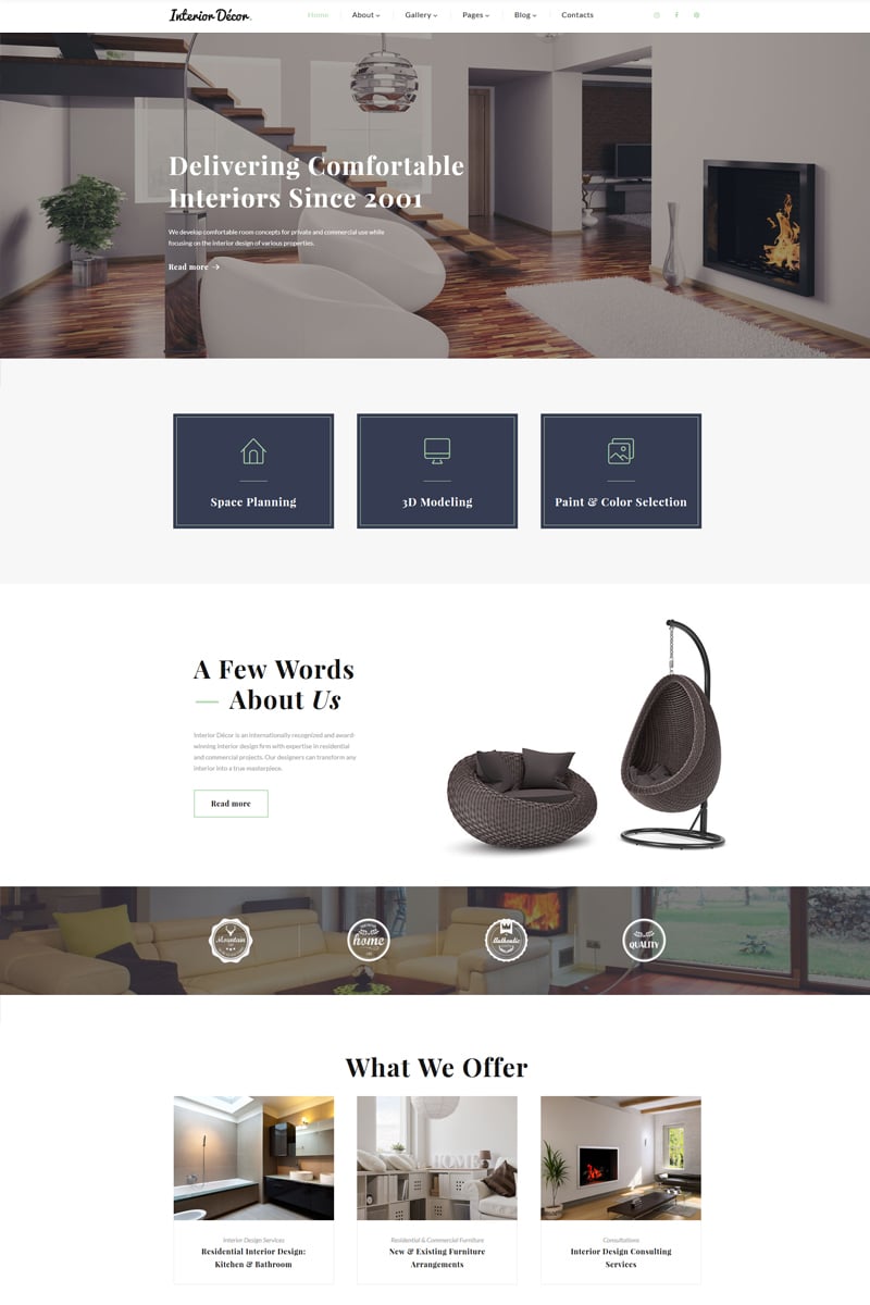 Reszponzív Interior Decor - Interior Design Multipage HTML5 Weboldal sablon 67673