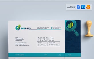 Simple Clean MS Word, PSD, EPS Invoice - - Corporate Identity Template