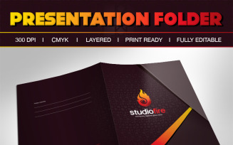 StudioFire Creative Presentation Folder With Pocket Design Template -