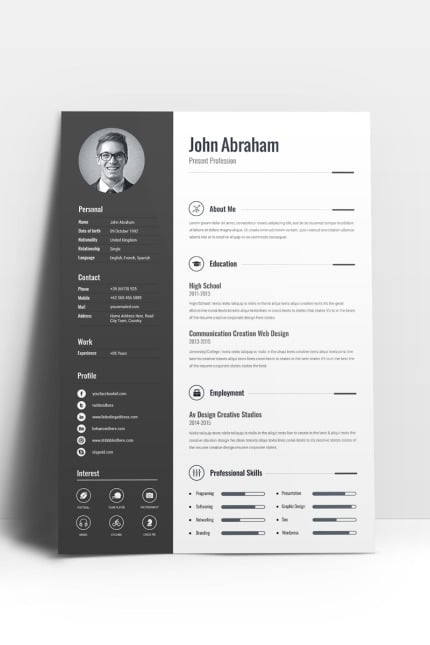 Template #67714 Resume A4 Webdesign Template - Logo template Preview