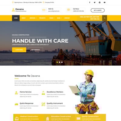 HTML шаблон "Davana - Responsive Industrial Business Html" #67725