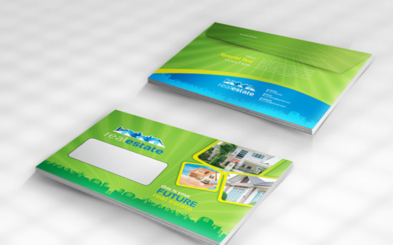 Real Estate Envelope Design Pack | Official Size and Commercial Size Corporate Identity