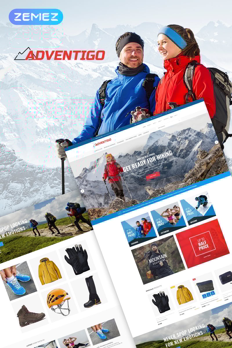 Reszponzív Adventigo - Sports & Travel WooCommerce sablon 67703 - képernyőkép