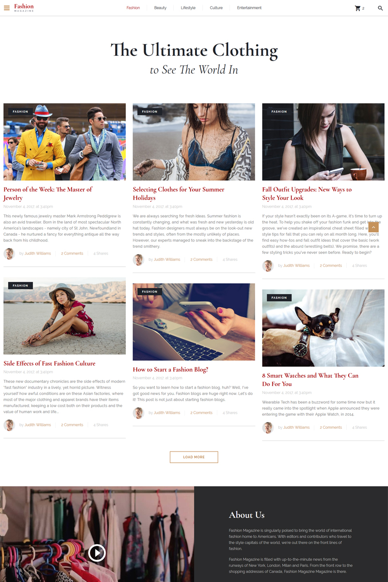 "The Ultimate Clothing - Fashion Magazine Multipage HTML5" modèle web adaptatif #67705