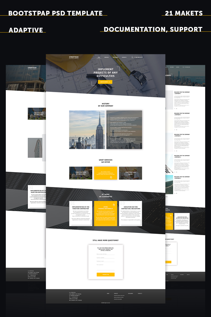 Template builder. Site building Template. Market banner PSD.