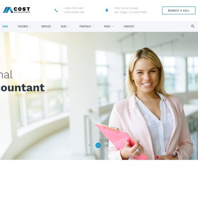 "Cost - Accountant Multipage HTML5" modèle web adaptatif #67881