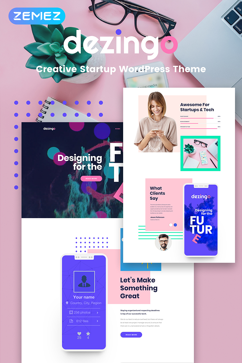 "Dezingo - Creative Startup" thème WordPress adaptatif #67899 - screenshot