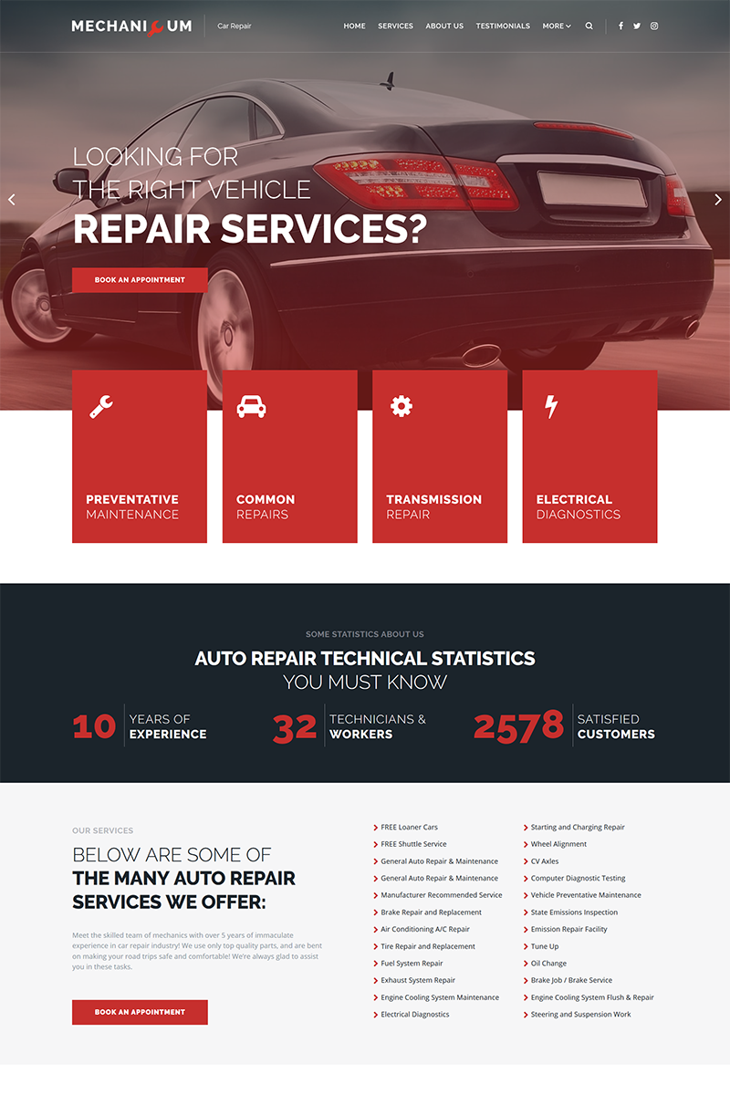 Mechanicum - Car Repair Elementor WordPress Theme - screenshot