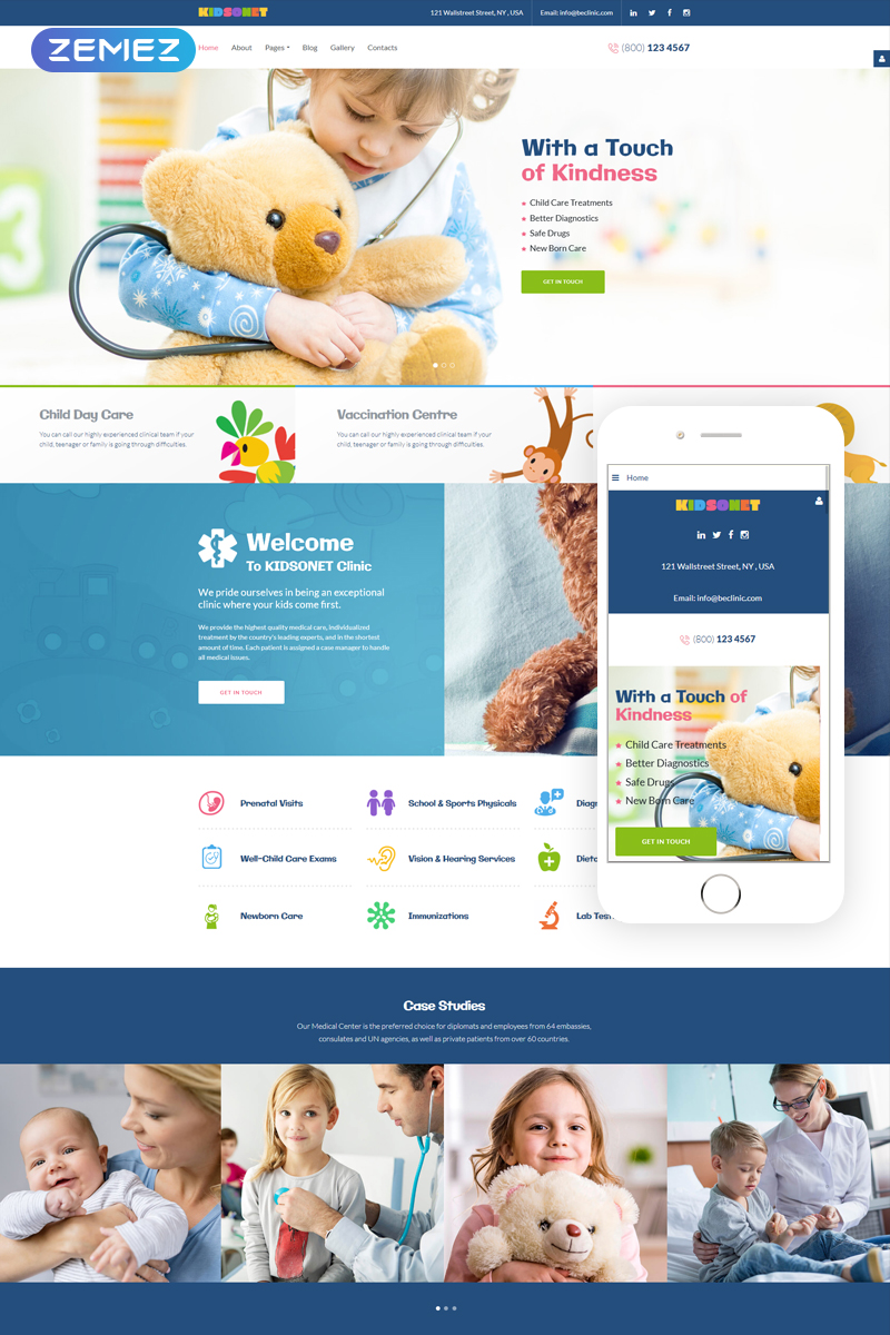 Responsive Kidsonet - Responsive Kids Medical Clinic Joomla #67867