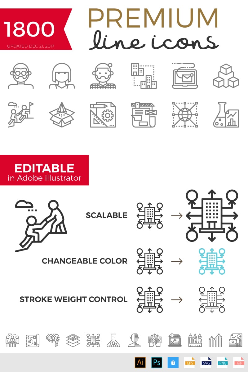 Becris - Premium Line Icons Iconset Template - screenshot