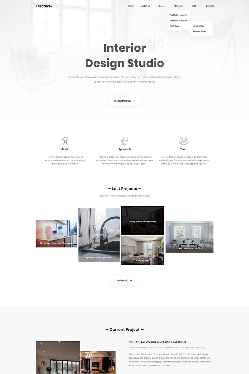 Fracture | Architecture and Interior Design Responsive Template Web №67931 - screenshot