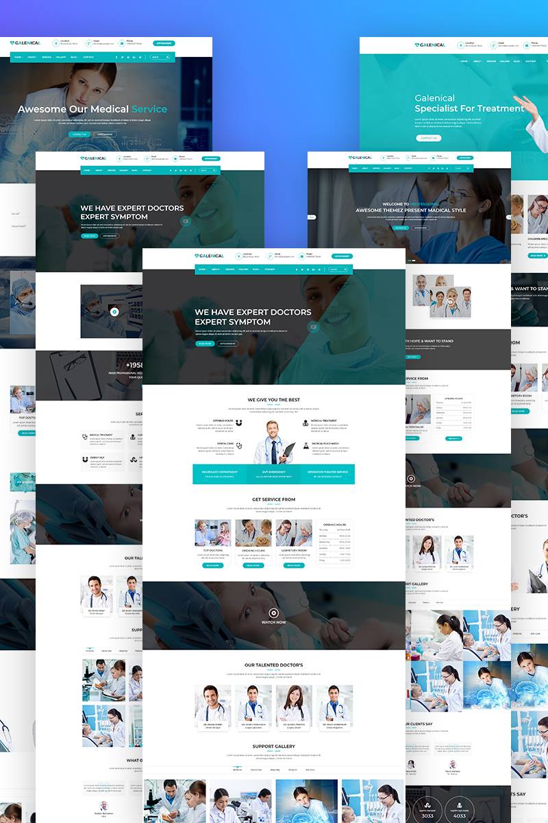 "Galenical - Medical & Health Service" - адаптивний WordPress шаблон №67928