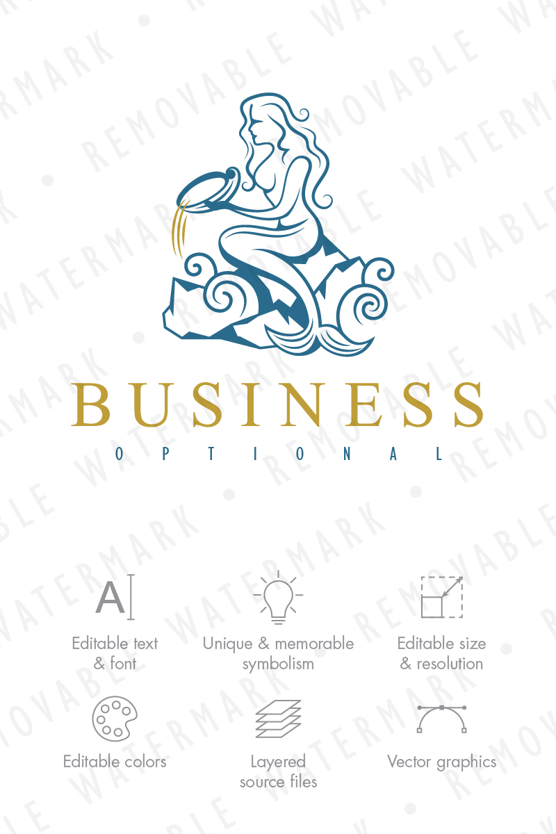 little mermaid logo template 67948