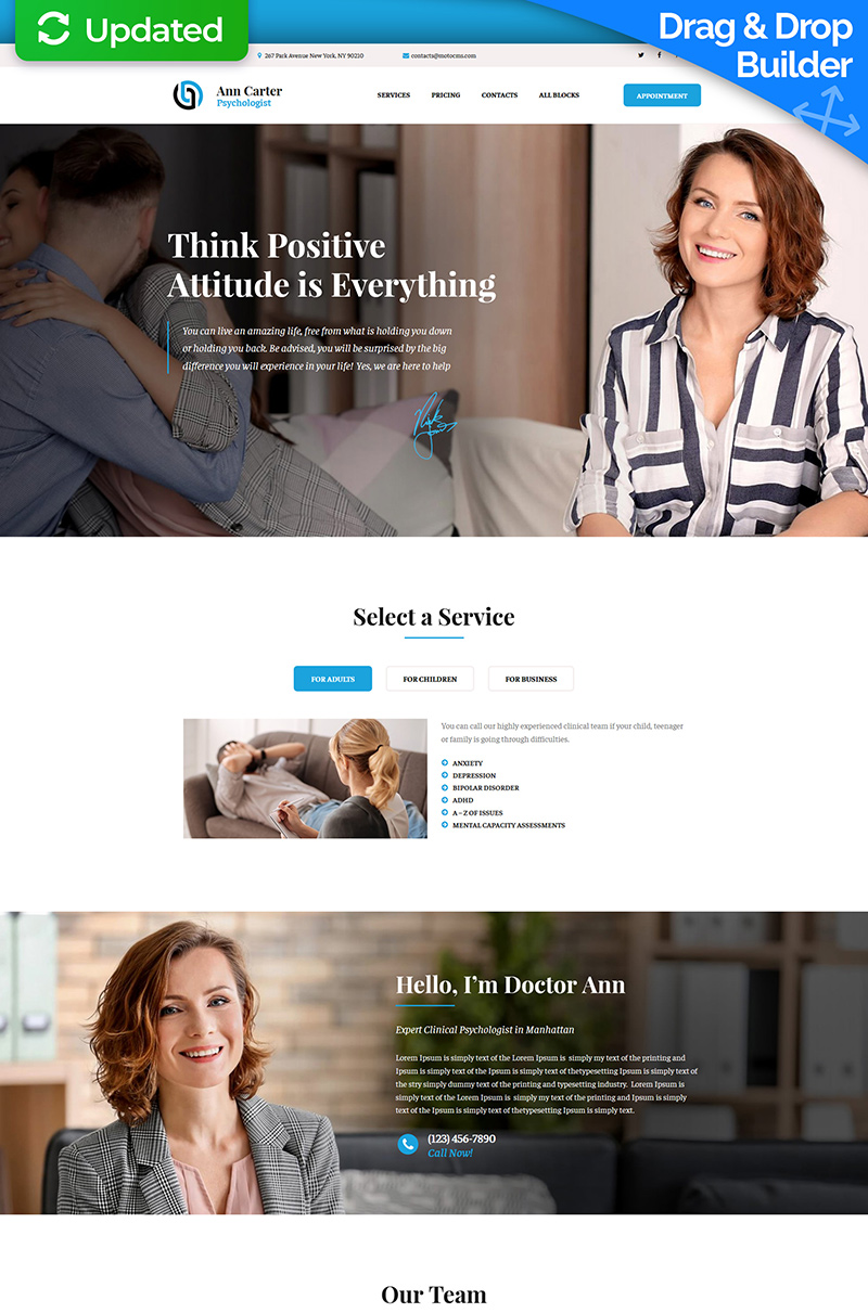 Psychologist - MotoCMS 3 Landing Page Template