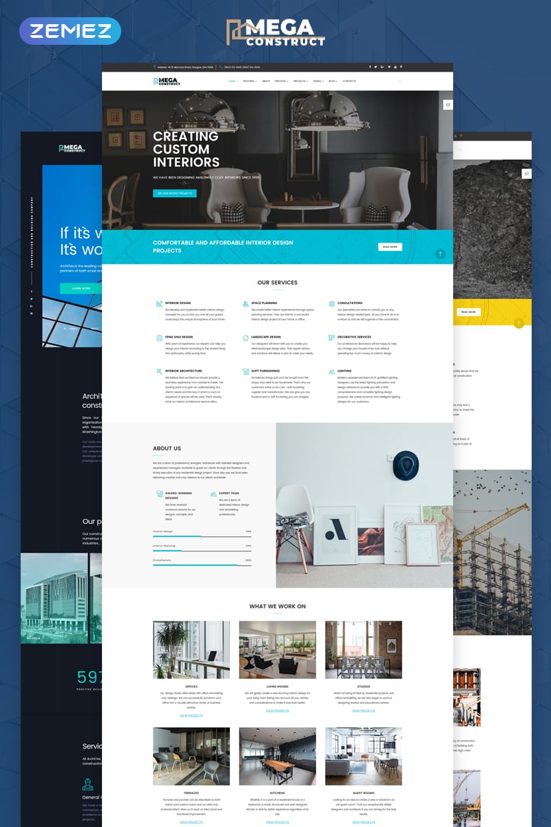 Responsywny szablon strony www Mega Construct - Construction Company Multipage HTML5 #67941 - zrzut ekranu