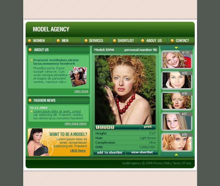 Model Agency Flash Template 6886