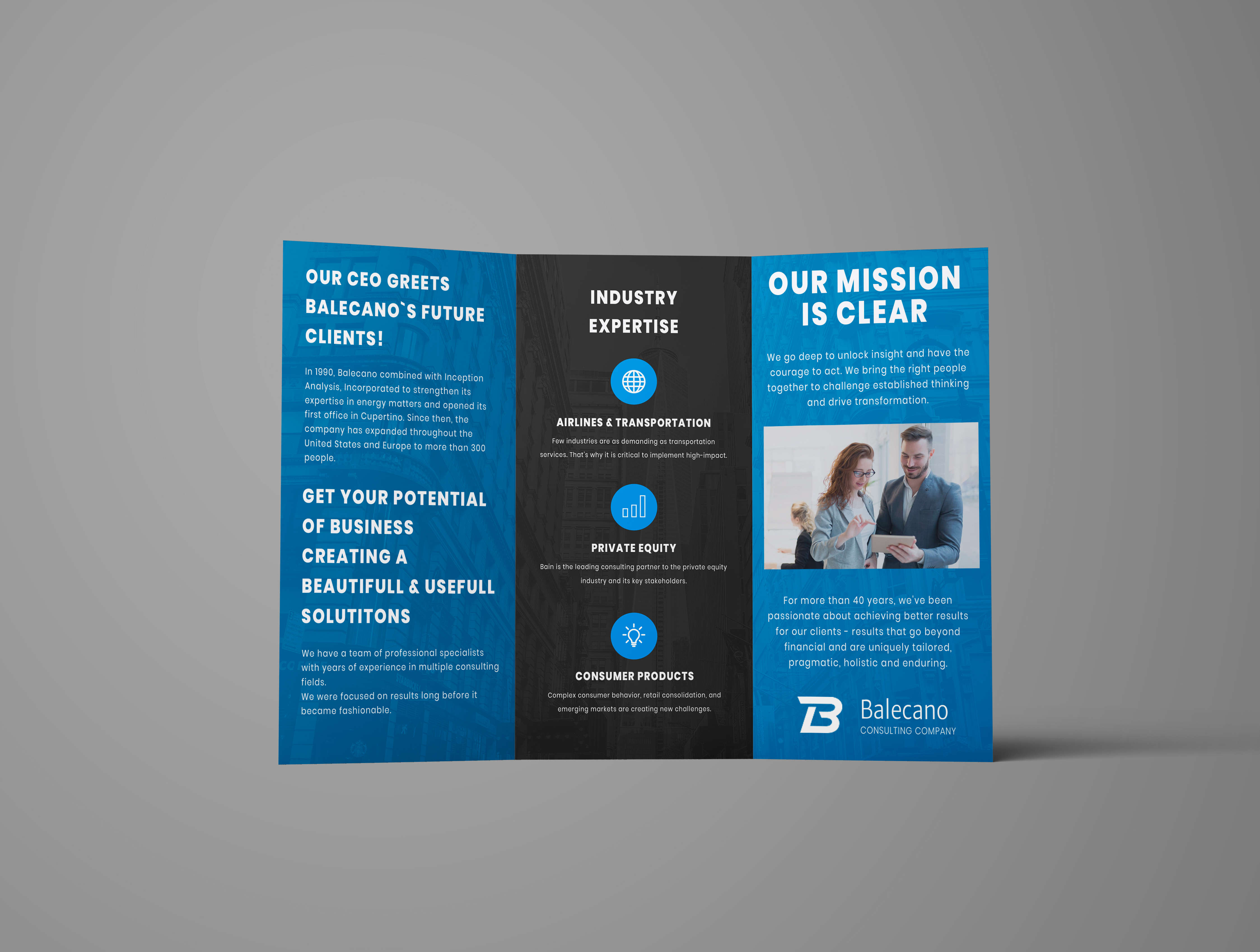 Business Consulting Trifold Brochure Corporate Identity Template 68048