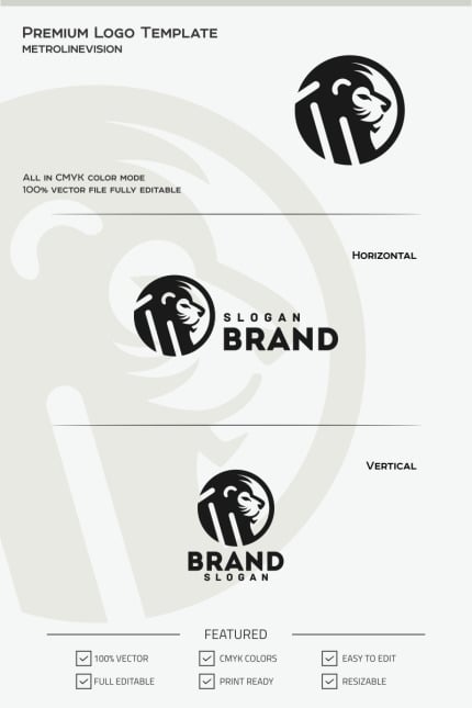 Template #68059 King Lion Webdesign Template - Logo template Preview