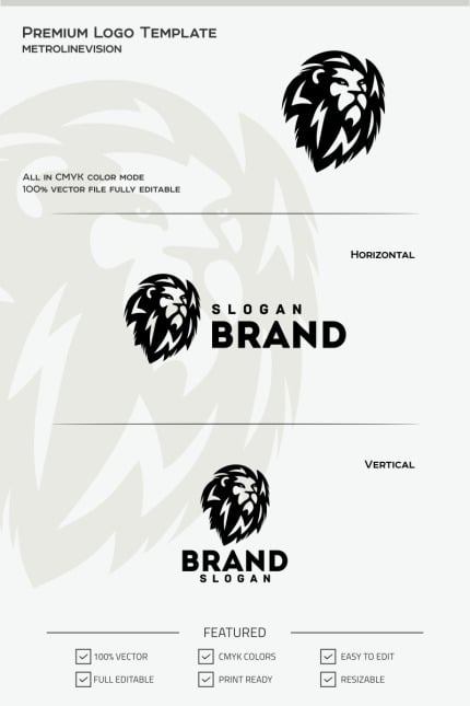 Template #68060 King Lion Webdesign Template - Logo template Preview