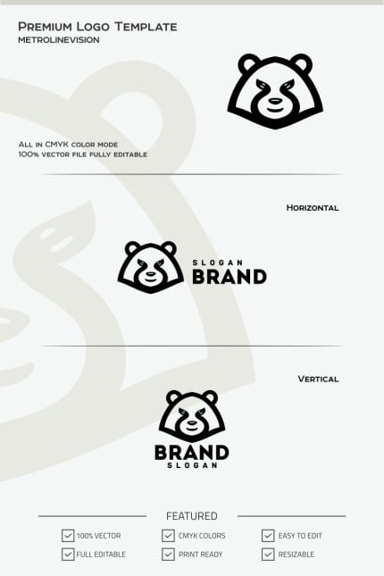 Template #68068 Agency Bear Webdesign Template - Logo template Preview