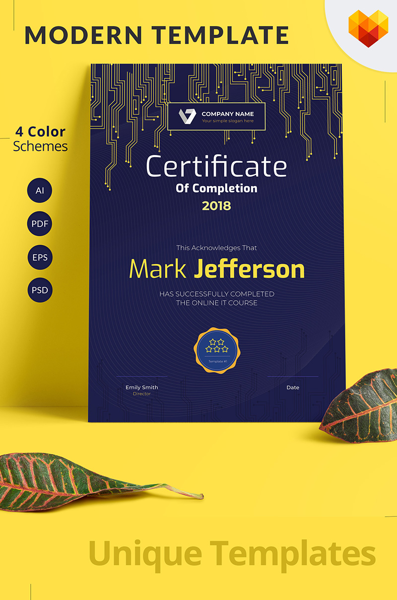 "Certificate of Completion" modèle de certificat #68046