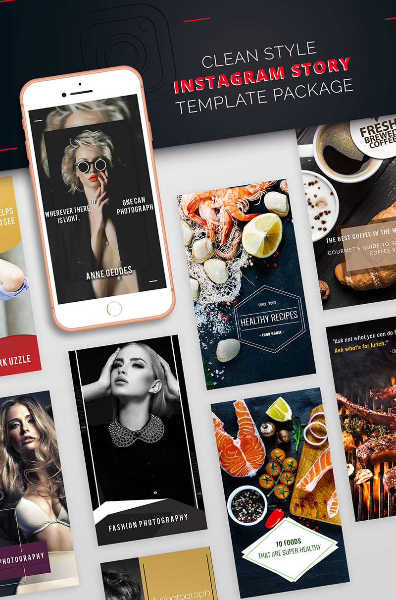 Medios Sociales "Clean Style Instagram Story Package" #68037 - captura de pantalla