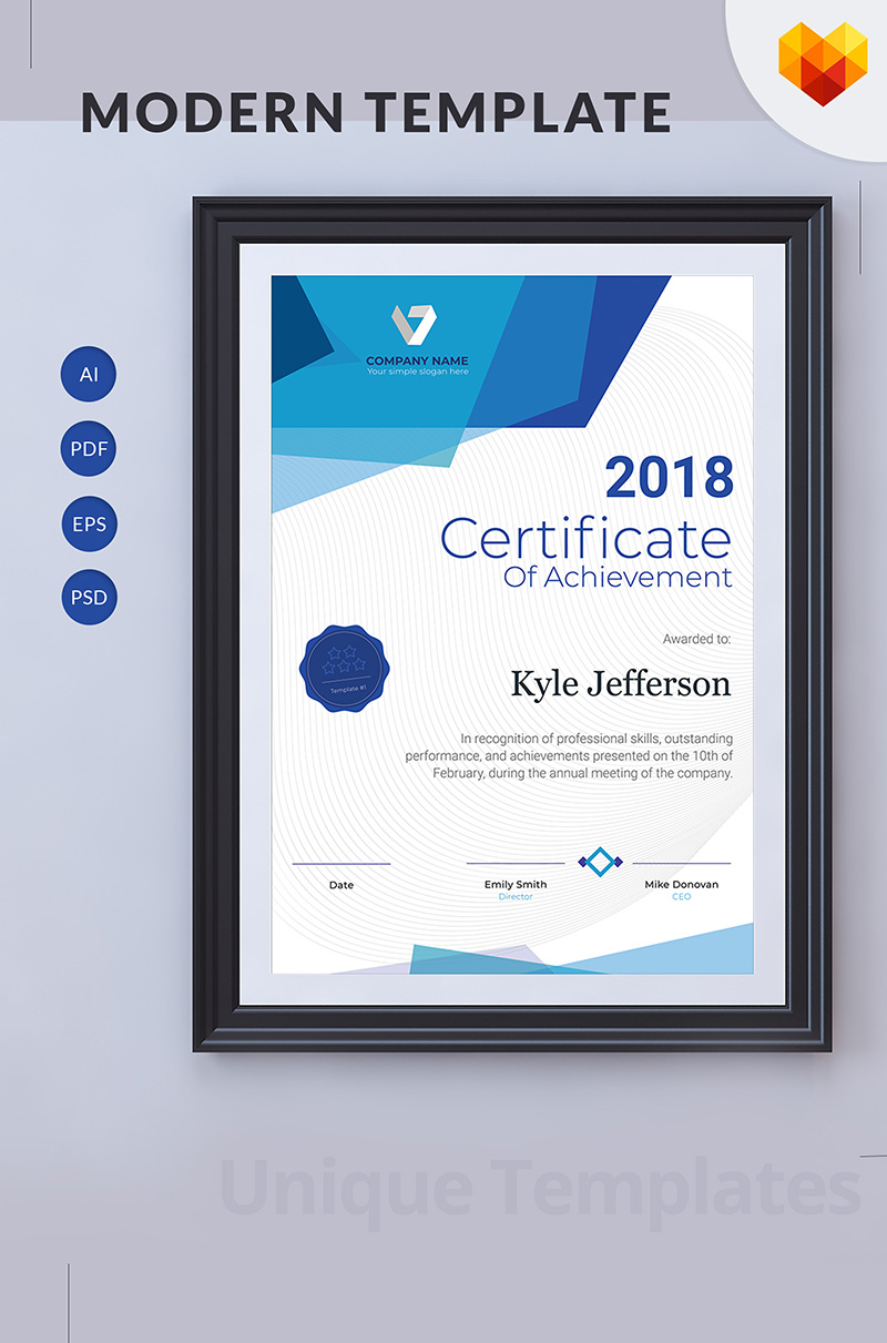 Printable Certificate of Achievement Certificate Template 68051