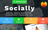 Social Media Marketing Slides - Socially Powerpoint şablon Küçük Ekran Görüntüsü Social Media Marketing Slides - Socially Powerpoint Şablonu