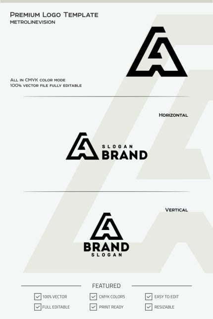 Template #68105 A Letter Webdesign Template - Logo template Preview