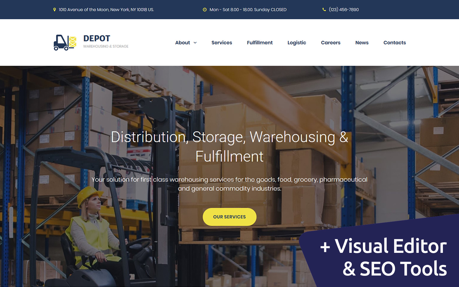 Depot - Warehouse Premium Templates Moto CMS 3 №68190