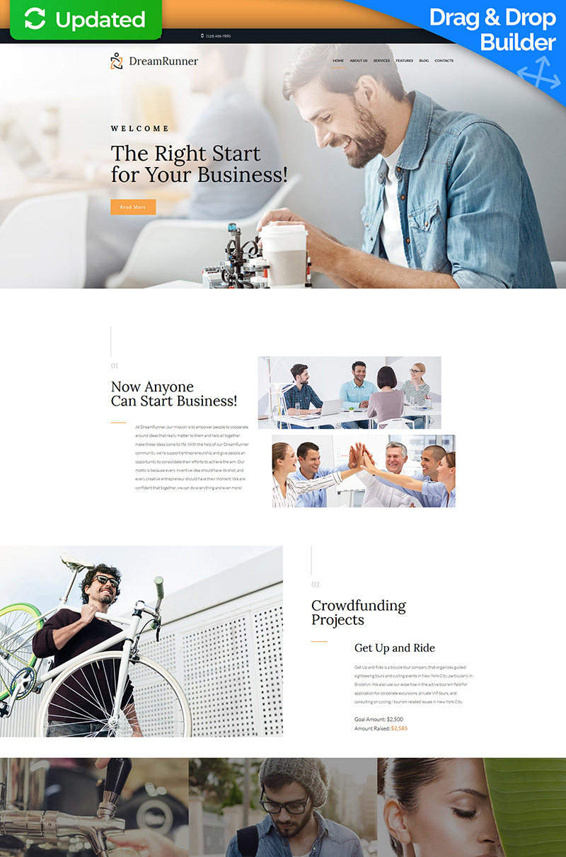 DreamRunner - Business Bureau Templates Moto CMS 3 №68173 - screenshot